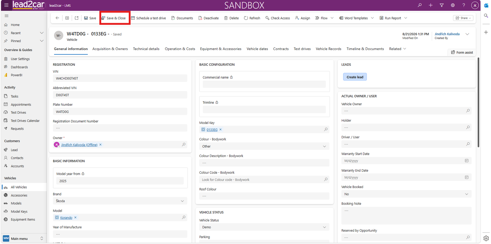 Vehicle list filters